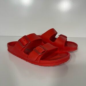 Birkenstock Red EVA Two-Buckle Slide Sandals